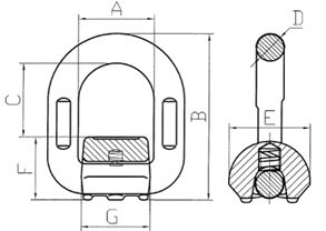 POWERTEX LPW weldable lifting point blueprint