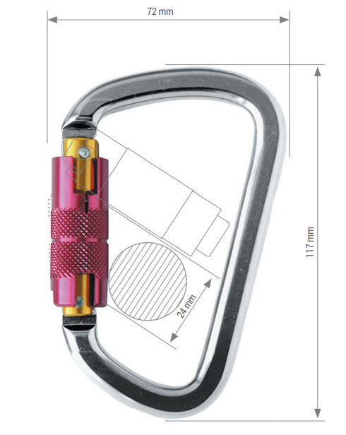 The Carabiner AZ014 measurements.