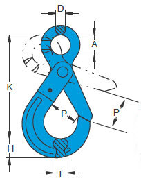 Yoke Safety hook X-025 measurement