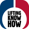 The Logo for Certex and Blue and Red shape with Lifting Know How text in the middle